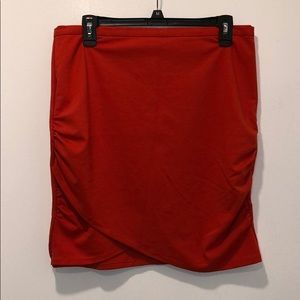 Dark orange cotton pencil skirt